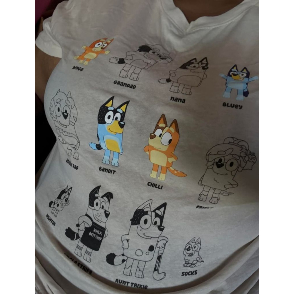Bluey Tan Multicolor Short Sleeve Graphic Tee